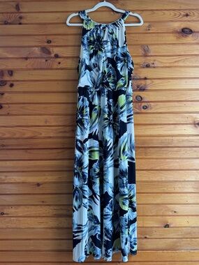 Chico's Floral Maxi High Neck Dress 2 Euro Summer Party Cruise Wear